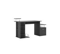 HomCom Bureau pour ordinateur Table de travail multi-rangements 152 x 60 x 88 cm Noir