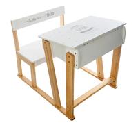 Atmosphera – Table en bois avec banc – Pupitre d'écriture enfant multicolore