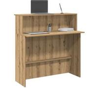 vidaXL Bureau réception chêne Artisanal 100x50x103,5cm Bois ingénierie, comptoir de réception, réception de Salon, comptoir de Bar de réception