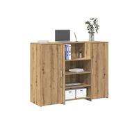 vidaXL Bureau réception chêne artisanal 135×50×103,5 cm Bois ingénierie Marron 3324195