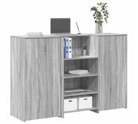 vidaXL Bureau de réception sonoma gris 155x50x103,5 cm bois ingénierie
