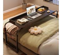 Bureau réglable à placer au-dessus du lit, équipé de roulettes