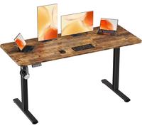 Bureau réglable en hauteur - Bureau assis-debout - Ergonomie au travail - Motorisé avec mémoire - 140 x 60 cm - Marron