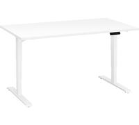 Bureau réglable en hauteur électrique blanc Ecla Ergo Premium 140 x 80 cm pieds blanc - - Bruneau