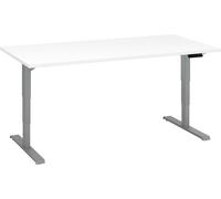 Bureau réglable en hauteur électrique blanc Ecla Ergo Premium 160 x 80 cm pieds aluminium - - Bruneau