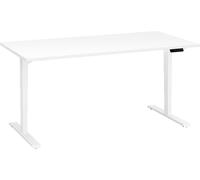 Bureau réglable en hauteur électrique blanc Ecla Ergo Premium 160 x 80 cm pieds blanc - - Bruneau