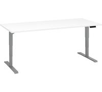 Bureau réglable en hauteur électrique blanc Ecla Ergo Premium 180 x 80 cm pieds aluminium - - Bruneau