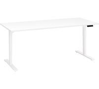 Bureau réglable en hauteur électrique blanc Ecla Ergo Premium 180 x 80 cm pieds blanc - - Bruneau