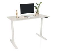 Bureau réglable en hauteur électriquement - hjh OFFICE - STAND PRO - Blanc - Panneau MDF, cadre en acier