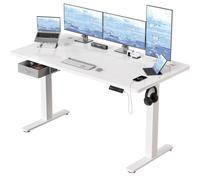 Bureau réglable en hauteur - Plan de travail de 160x80 cm - Structure métallique