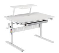 Ergo Office ER-483 Bureau ergonomique pour enfants avec réglage de la hauteur et de l'inclinaison jusqu'à 40 degrés, tablette supplémentaire avec support de livre, table d'école pour enfants jusqu'à 4