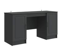 vidaXL Bureau avec étagère Noir 142,5 x 50 x 75 cm Bois d'ingénierie