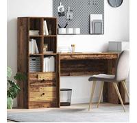 Bureau - rehausse bureau Vidaxl Bureau avec rangement 2 pcs Bois Ancien 100 x 40 x 76 cm