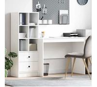 vidaXL Bureau avec tiroir 2 pcs Blanc, Bureau Moderne, Meuble de Travail résistant, Station d'accueil Pratique pour Booster ta productivité