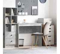 vidaXL Bureau d'écriture Béton gris MDF 90 x 40 x 76 cm Moderne Bureau
