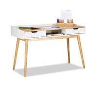 Relaxdays Bureau en Bois scandinave avec 2 tiroirs