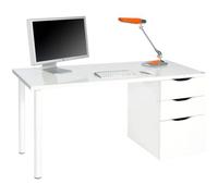 Bureau reversible avec tiroir coloris Blanc Artic - Longueur 74 x Profondeur 138 x Hauteur 60 cm
