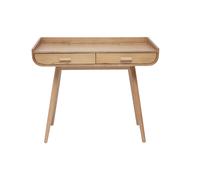 Bureau scandinave bois clair avec rangements 2 tiroirs L100 cm HALLEN