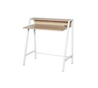 Bureau secrétaire bureau informatique dim. 84L x 45l x 85H cm style néo-rétro étagère coloris chêne clair blanc
