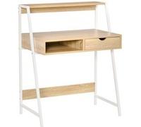 HOMCOM Bureau informatique bureau ordinateur avec étagère style néo-rétro 80L x 50l x 100H cm bois naturel Aosom France