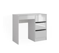 Bureau Sherry, 90x40cm avec tiroirs, Blanc Haute brillance, Vicco 43665
