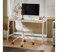 Bureau SoBuy, bureau d'ordinateur, bureau de bureau, blanc/naturel, dimensions approx. 125 x 80 x 52 cm, référence FWT41-WN