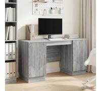 Bureau Sonoma Gris 142,5 x 50 x 75 cm Bois d'Ingénierie avec Rangements | Design modulable, rangements pratiques, entretien facile, teinte neutre, robustesse quotidienne