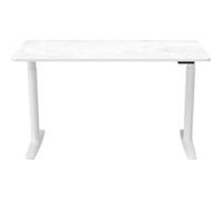 STAND PRO | 140x70 - Bureau réglable en hauteur électriquement Blanc/Marbre