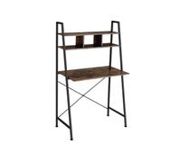 Bureau - TECTAKE - Table de bureau EXETER au style industriel, en bois et acier 85,5 x 46,5 x 140 cm - Bois foncé