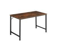 Bureau - TECTAKE - Table de bureau JENKINS en bois et acier au style industriel, 140 x 60 x 75,5 cm - Bois foncé