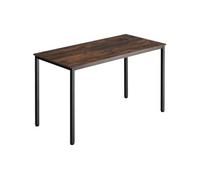 Bureau - TECTAKE - Table de bureau rectangulaire VANPORT au style industriel, en bois et acier, 120 x 60 x 75,5 cm - Marron foncé
