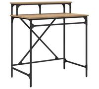 Bureau style industriel - vidaXL - Chêne artisanal - 80x50x90 cm - Bois d'ingénierie - 1 étagère - Durable