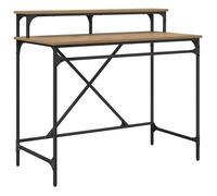 Bureau style industriel - vidaXL - Chêne artisanal - Bois d'ingénierie - 100x50x90 cm - 1 étagère - Poids maximal 60 kg