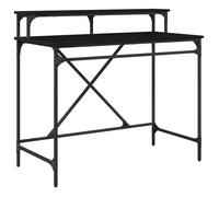 Bureau style industriel - vidaXL - Chêne Noir - Bois d'ingénierie - 100x50x90 cm - Étagère intégrée - Durable