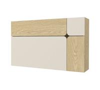 Bureau suspendu avec 3 portes - Beige et naturel - LYNATO