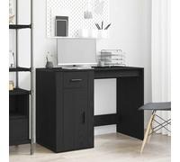 vidaXL Bureau avec Porte Chêne Noir 100 x 49 x 74 cm Bois d'ingénierie, Bureau d'étude Moderne, Table d'écriture élégante, Espace de Travail Fonctionnel, Bureau stylé pour Un Setup au Top