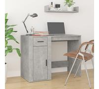 Bureau Table d'Ordinateur Informatique Gris Béton Bois d'Ingénierie vidaXL