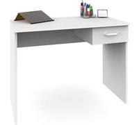 Bureau, Table Informatique, 75x90x50cm, 1 Tiroir, Poste de Travail, Chambre Briebe Prakt Blanc 1 G