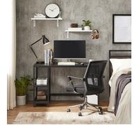 Bureau, Table Informatique, Style Moderne, pour Bureau à Domicile, Chambre à Coucher, Salon, 120 x 60 x 76 cm, Noir Boisé