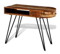 Bureau tables d'ordinateur bois solide recy vec pieds broche fer vidaXL