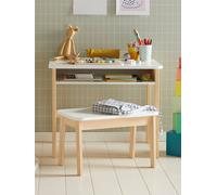 Bureau + tabouret maternelle ÉCOLIER blanc TU