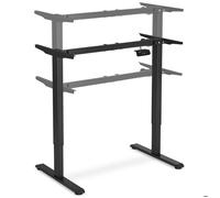 Bureau - TECTAKE - bureau assis-debout, THOR, électrique, Piètement à deux niveaux, 71 - 116 cm réglable en hauteur en contin - Noir