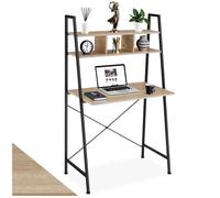 Bureau - TECTAKE - Table de bureau EXETER au style industriel, en bois et acier 85,5 x 46,5 x 140 cm - Bois clair