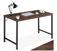 Bureau - TECTAKE - Table de bureau JENKINS en bois et acier au style industriel, 140 x 60 x 75,5 cm - Bois foncé
