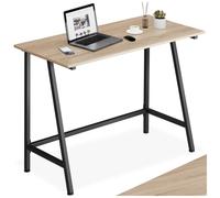 Bureau - TECTAKE - Table de bureau rectangulaire NEWTON au style industriel, en bois et acier, 100 x 50 x 77 cm - Marron clair