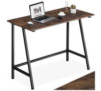 Bureau - TECTAKE - Table de bureau rectangulaire NEWTON au style industriel, en bois et acier, 100 x 50 x 77 cm - Marron foncé