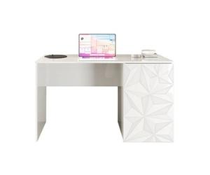 Bureau Une à Une Parigi blanc laqué brillant sérigraphie géométrique 120 x 60 x 75 cm