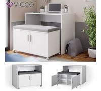Bureau Vicco Flona, table de bureau, banc capitonné, table de salle à manger