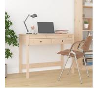 Bureau - VIDAXL - 100x50x78 cm - Bois massif de pin - 3 tiroirs - Droit