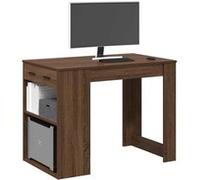 Bureau vidaXL avec tiroir et étagère Chêne Marron 858692 Bois d'ingénierie Marron G